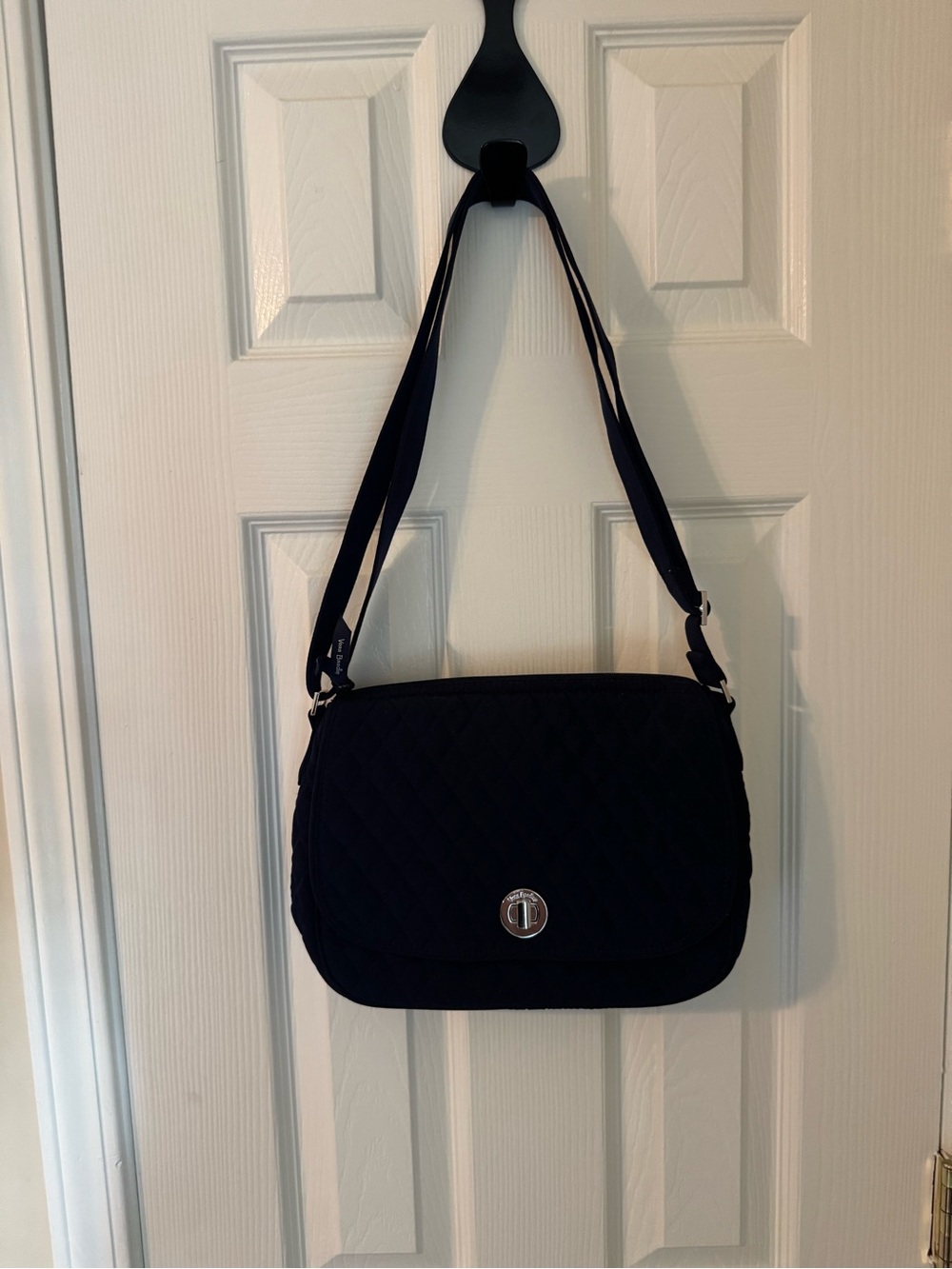 Vera Bradley Quilted Navy Crossbody Bag with Turn-Lock